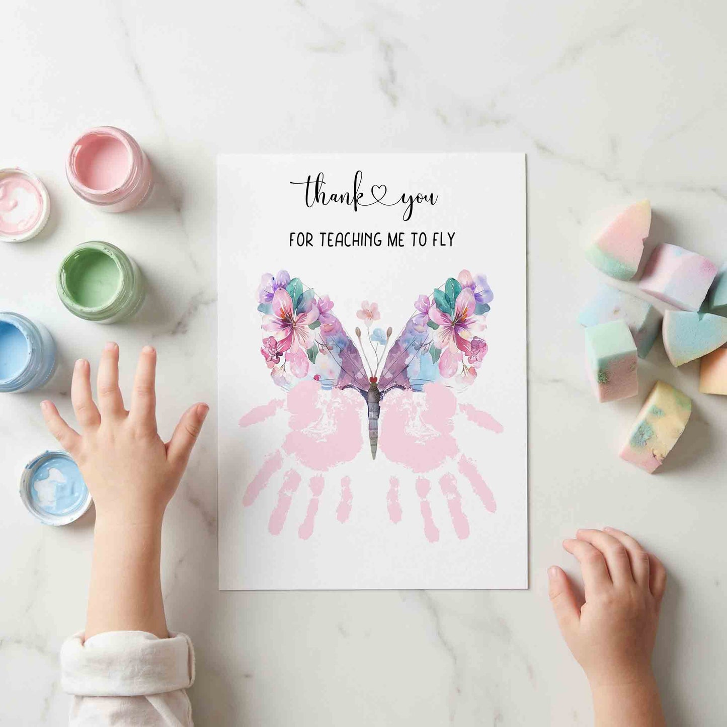 Thank You for Helping Me Fly Handprint Appreciation Gift Printable