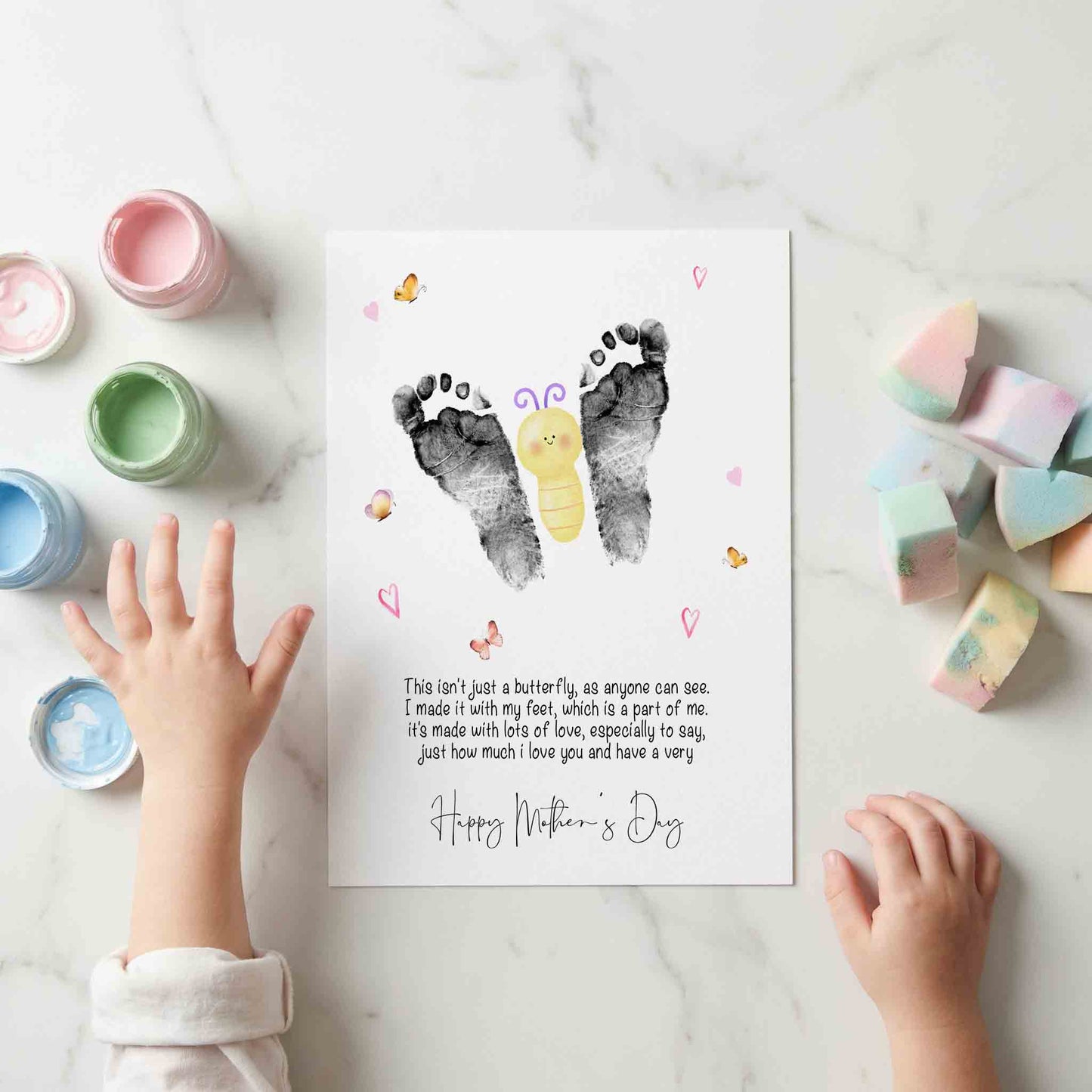 Butterfly Poem on Mother's Day Handprint Printable Art