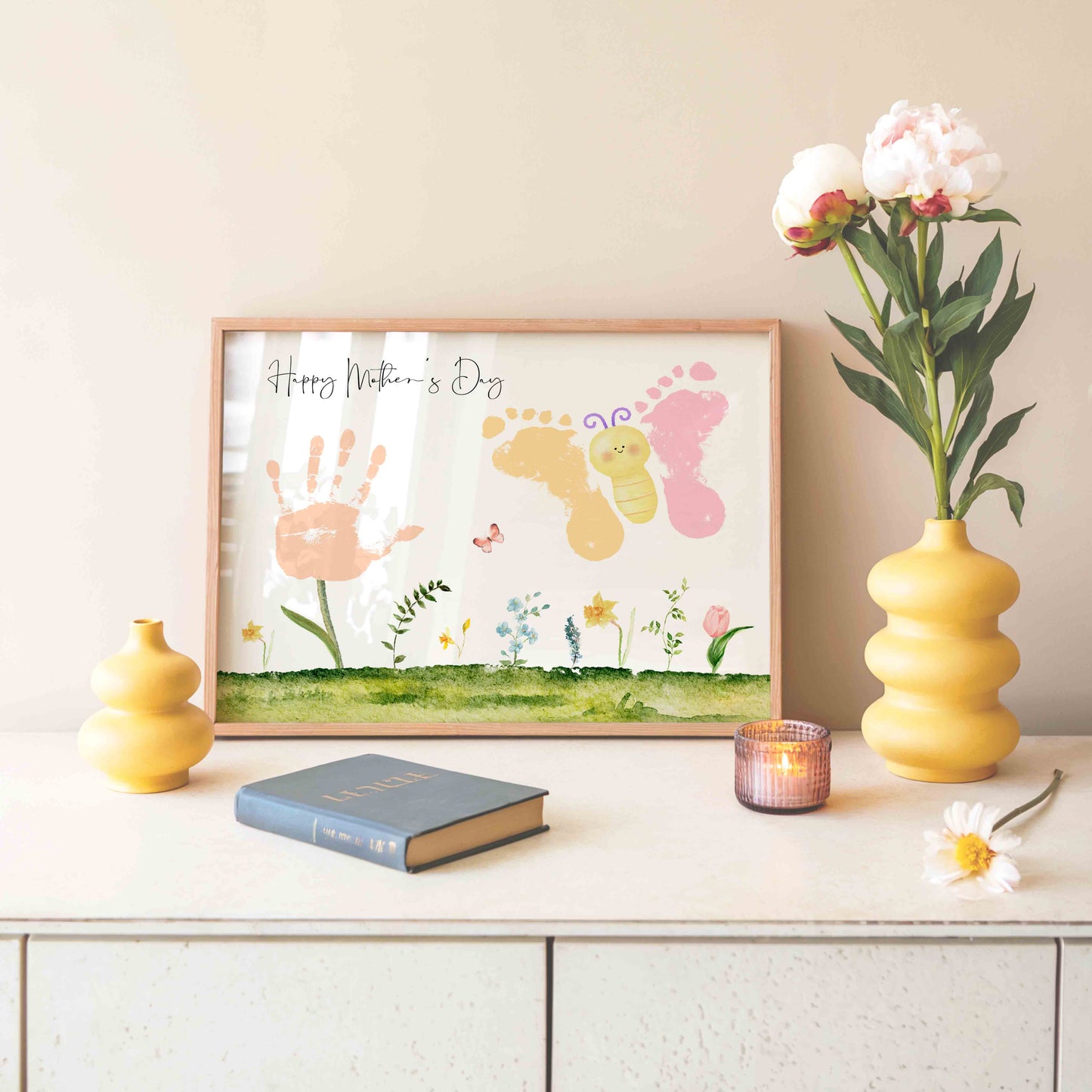 Hand and Footprint Art Butterfly Printable - Mother's Day Keepsake