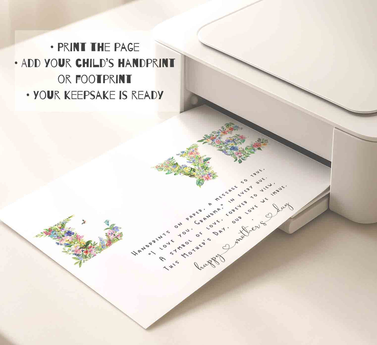 Mother's Day Handprint Poem Printable for Grandma - Keepsake Gift