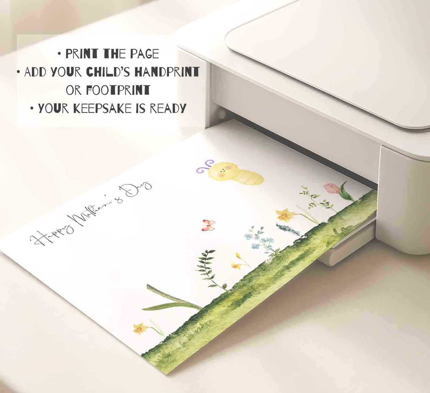 Hand and Footprint Art Butterfly Printable - Mother's Day Keepsake