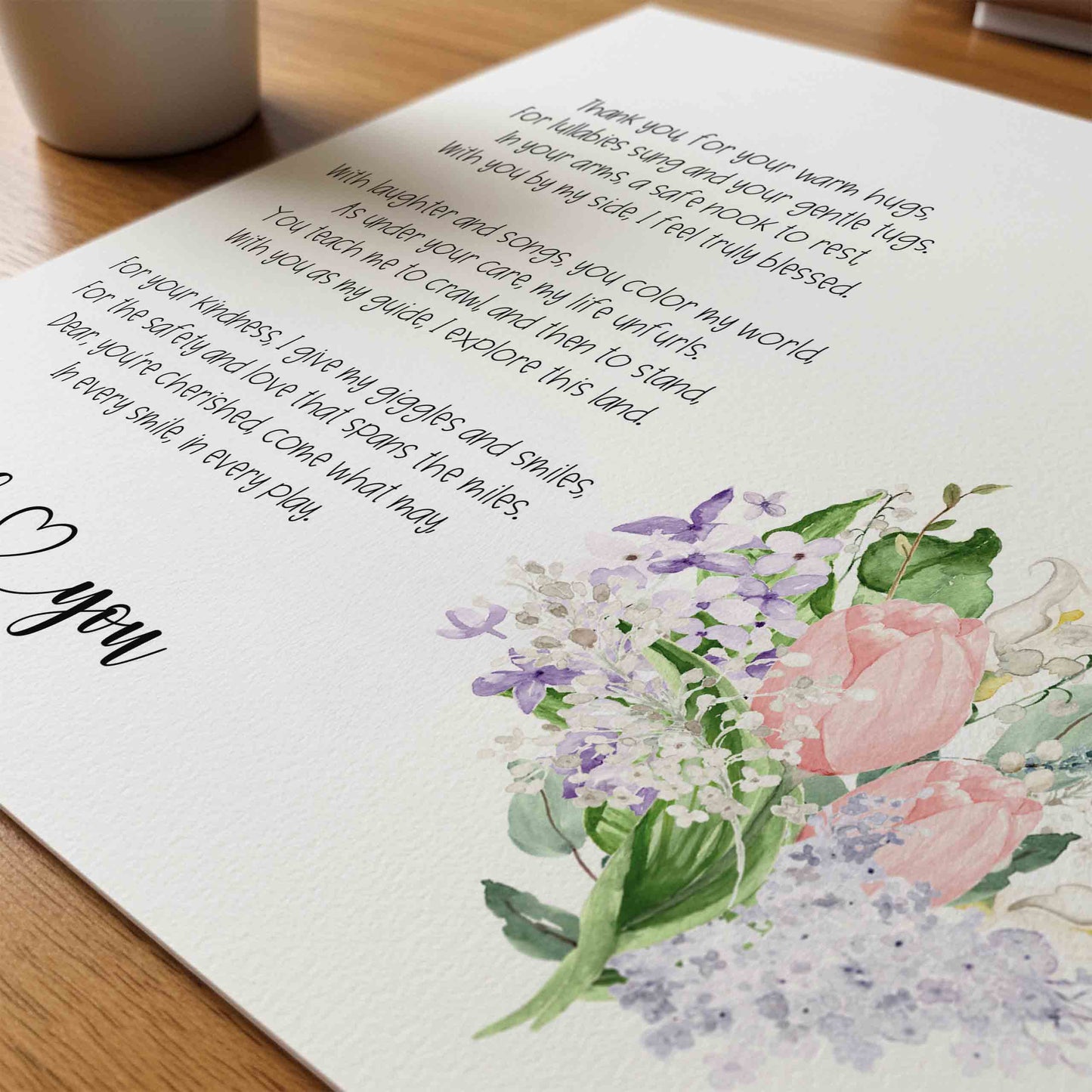 Poem of Gratitude for Teachers with Flower Handprint Printable
