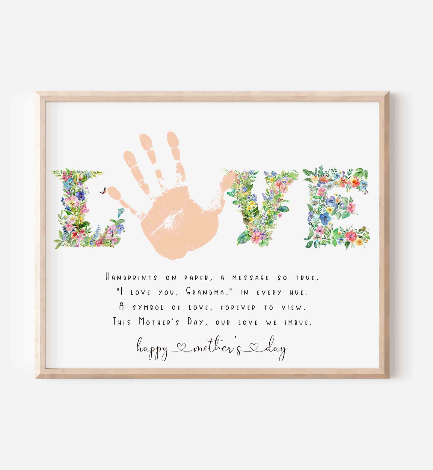 Mother's Day Handprint Poem Printable for Grandma - Keepsake Gift