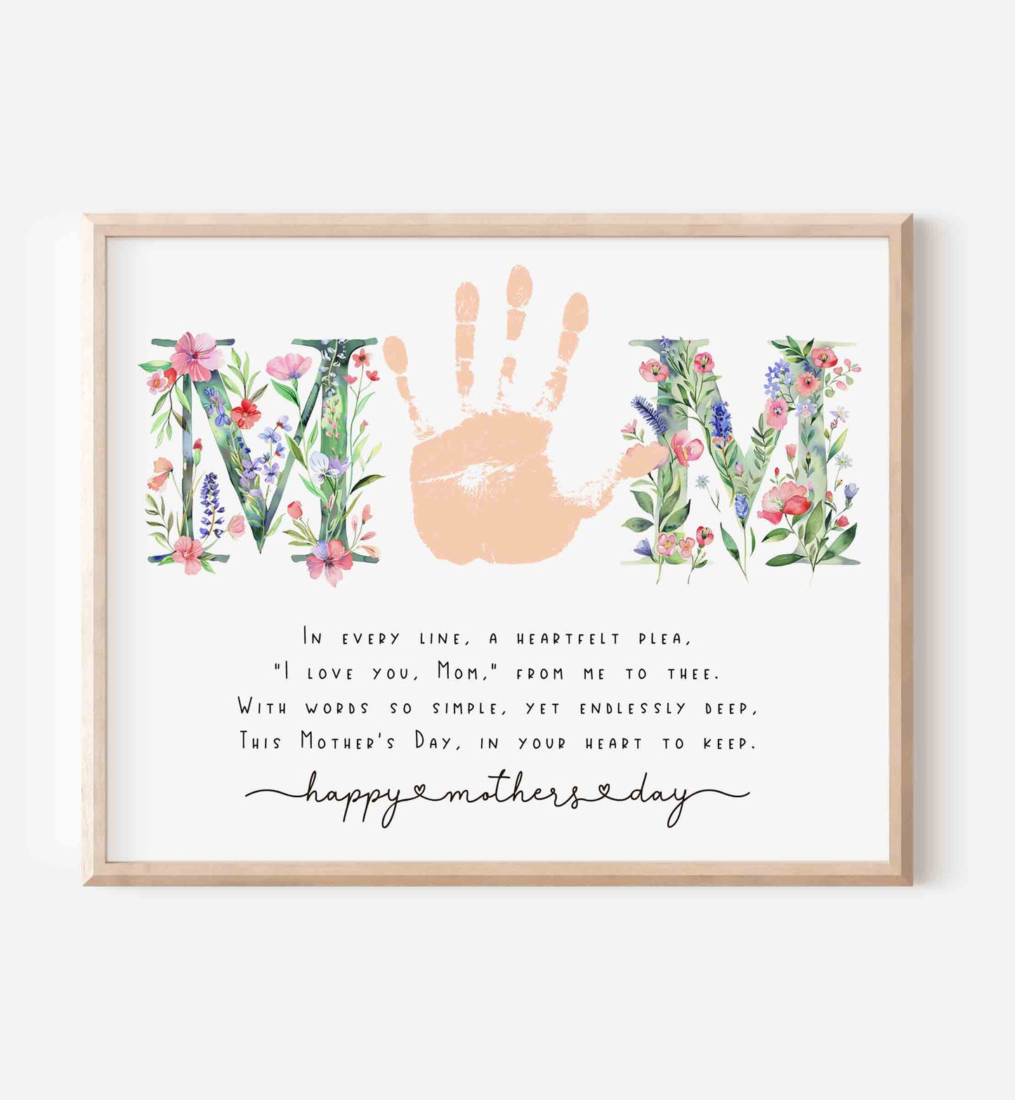 Mother's Day Handprint Poem Love You Mom Printable Card