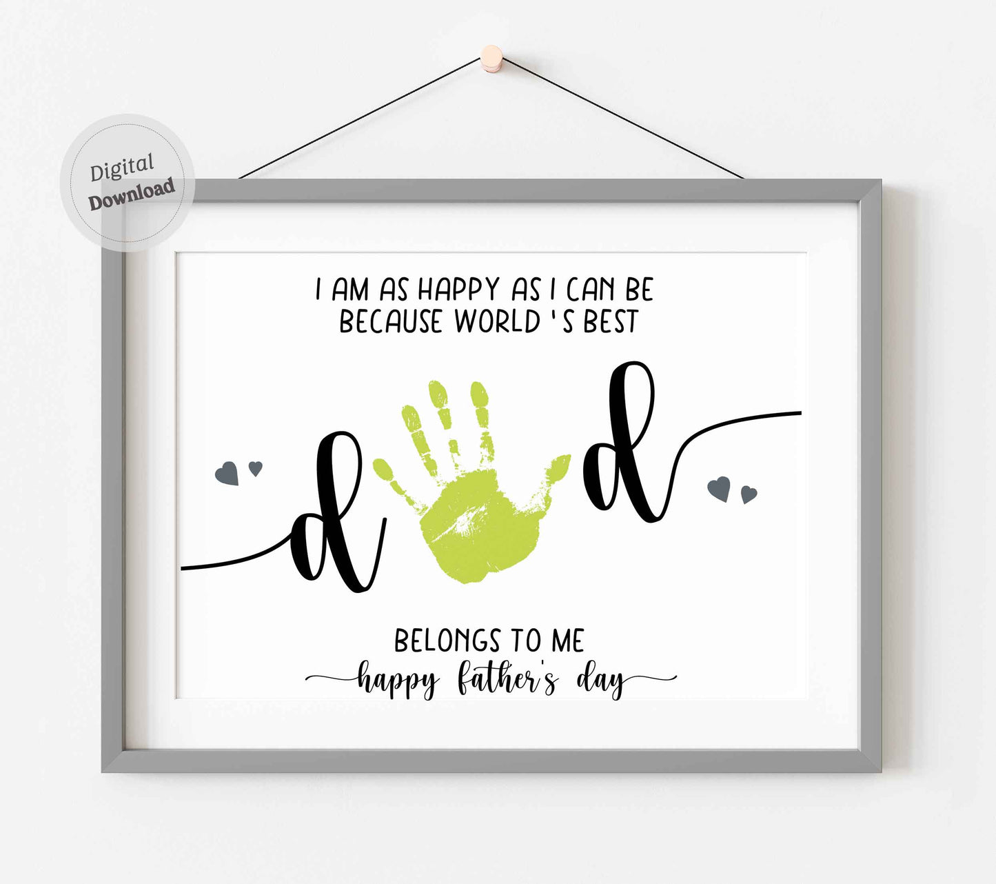 Worlds best Dad Handprint art - Father's day gift DIY - Craft download