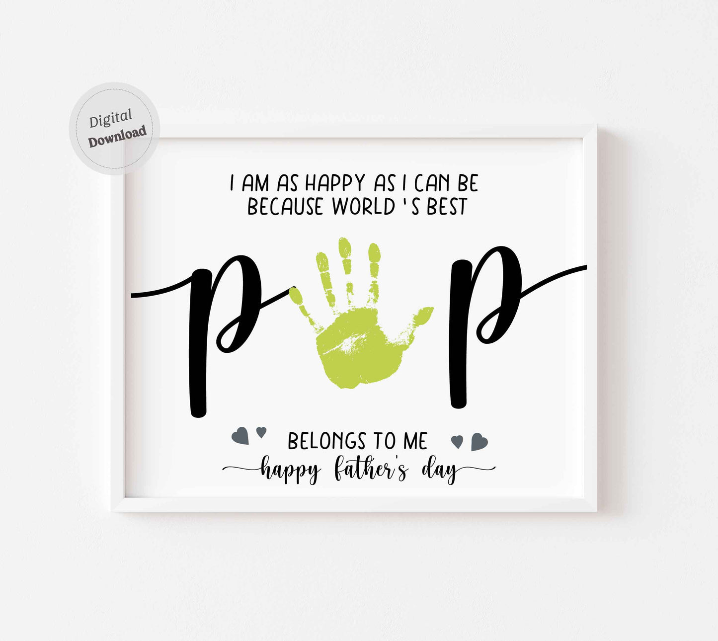 Worlds best Pop Handprint art Father's day gift DIY Craft download