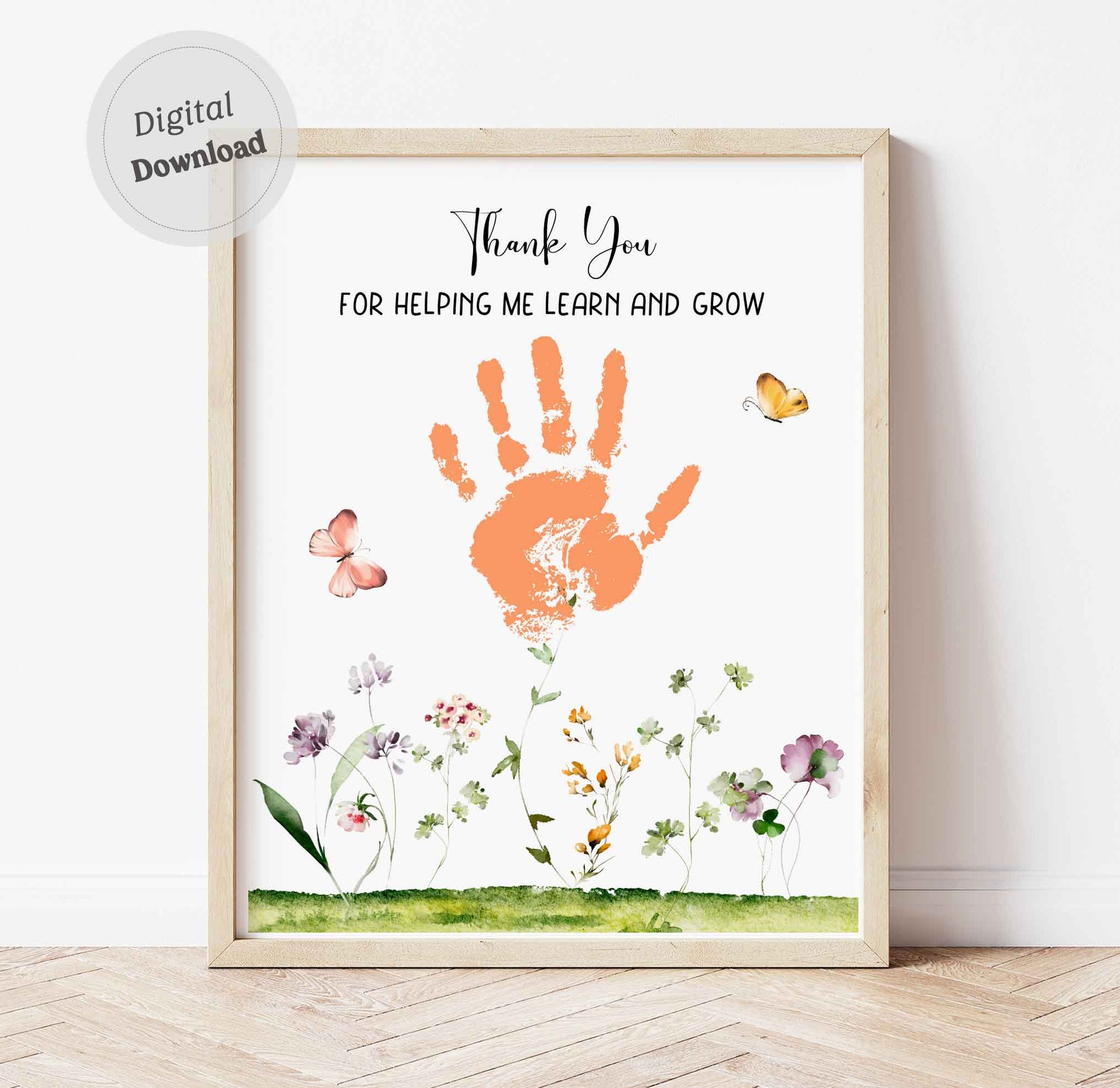 Thank You For Helping Us Grow Handprint Card