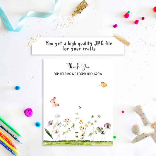 Thank You For Helping Us Grow Handprint Card