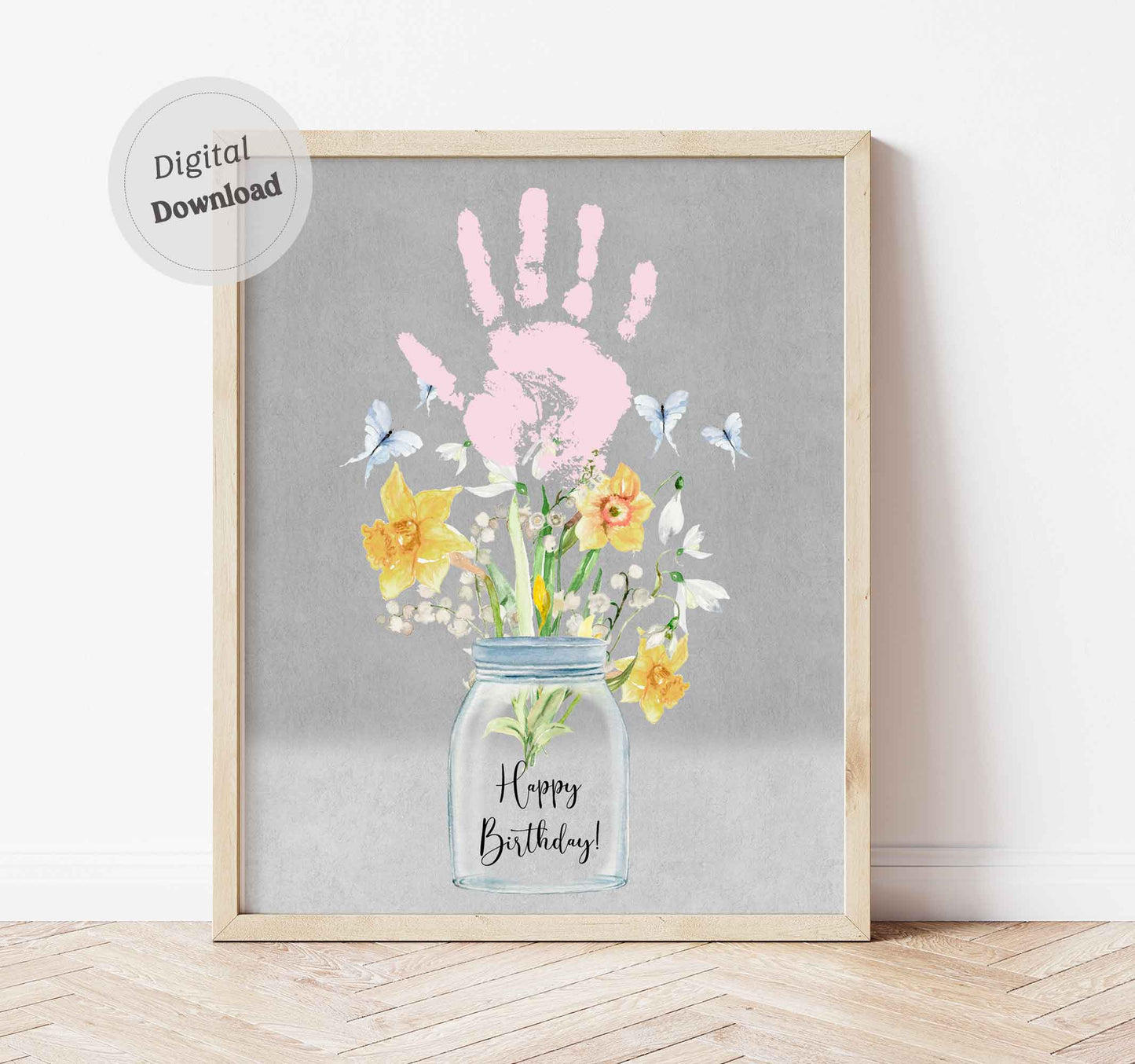 Birthday Bouquet Handprint Art Printable