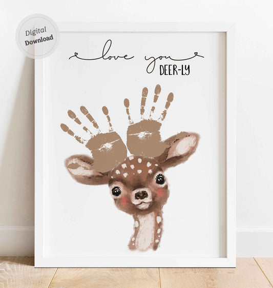 Love you Deer-ly - Father's day Handprint art craft template