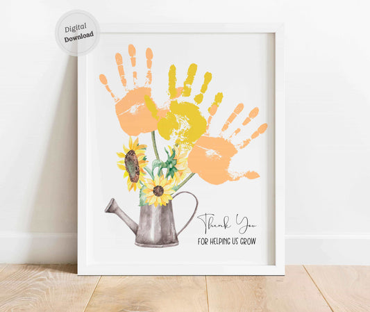 Thank You For Helping us Grow - Sunflowers Handprint