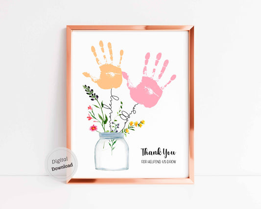 Thank you for helping as grow - Personalized Handprint