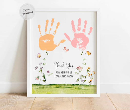 Thank You For Helping Us Grow - Handprint Flower craft