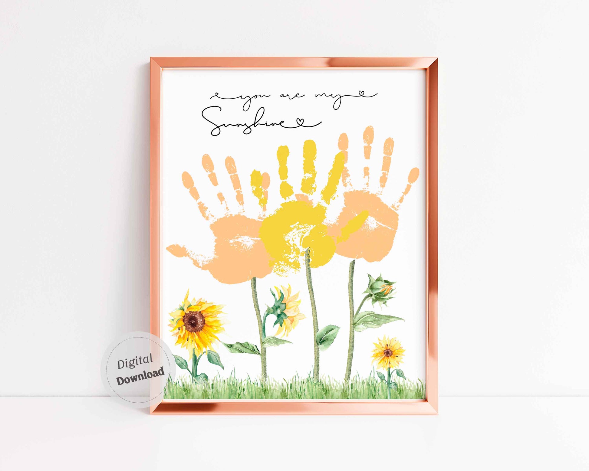 You are my sunshine handprint art with sunflowers