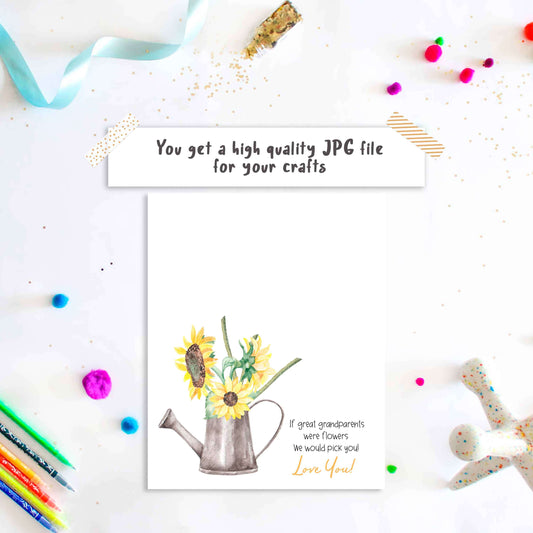 If Great Grandmas Were Flowers We Would Pick You - Handprint Printable