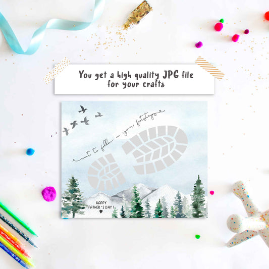 Boot Father's day footprint art craft - Following in your footsteps