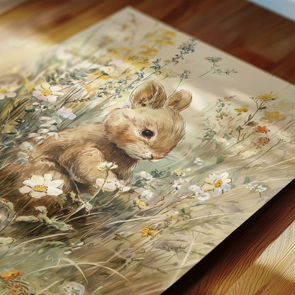 Woodland Nursery Wall Art Gallery with Bunny, Ducks, Florals & Meadow Scenes (9 Pieces)