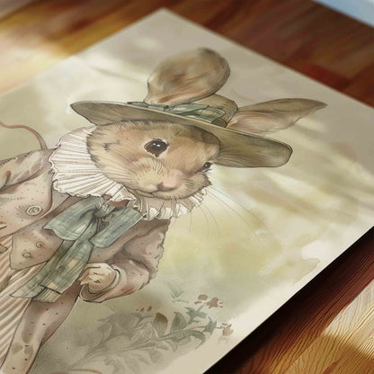 Vintage Nursery Gallery Prints for Girls - Set of 6