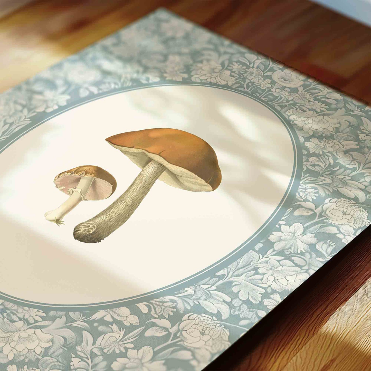 Mushroom Prints in Blue - Set of 3 - 001