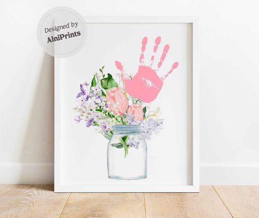 Flowers Handprint Art