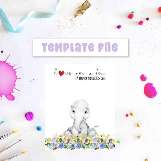 Love You a Ton Kids Hand Print Art Printable for Mother's Day
