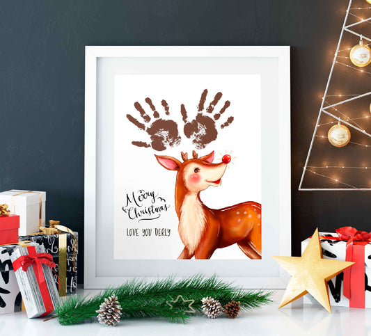 Reindeer Christmas Handprint art