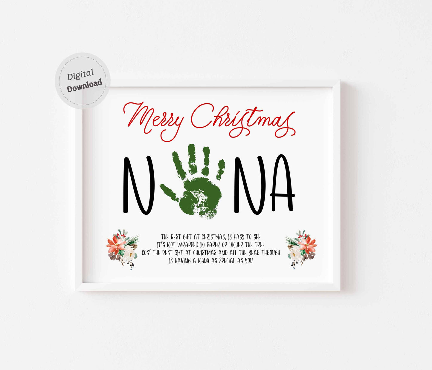 Christmas Handprint Poem for Nana