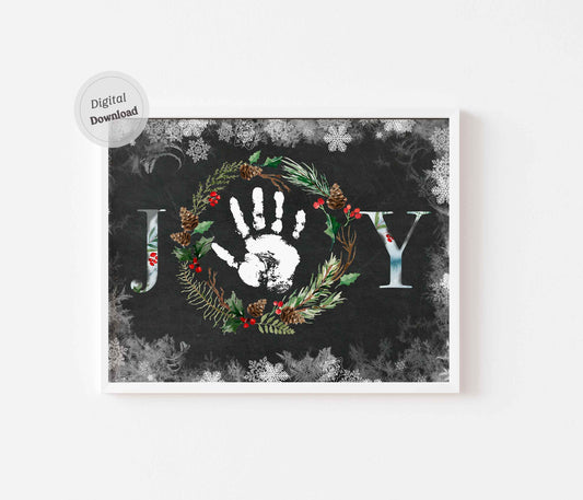 Joy Christmas Handprint 