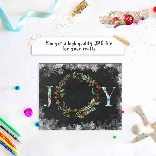Joy Christmas Handprint 
