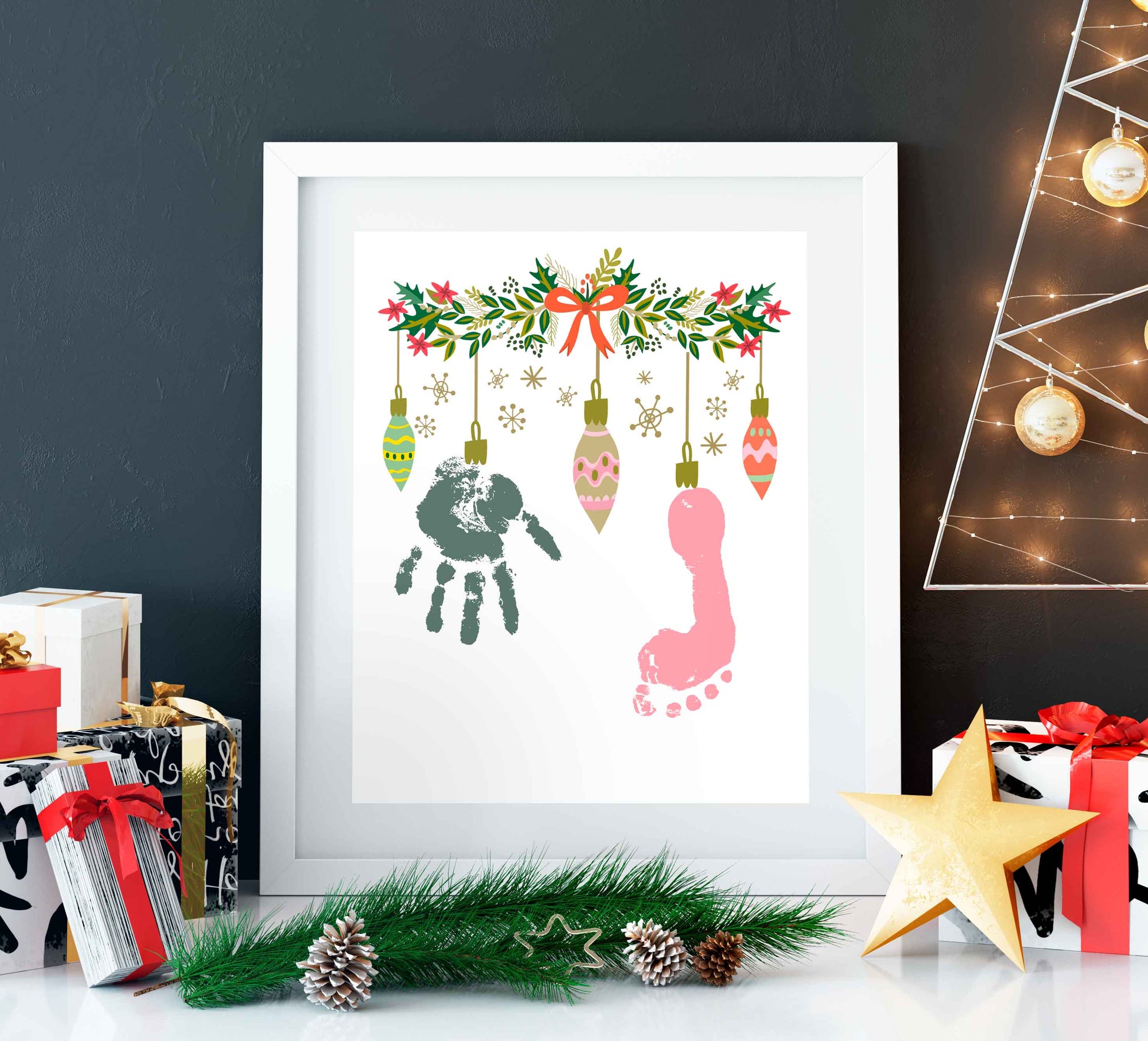 10 Christmas Footprint Art & Handprint Crafts for Babies