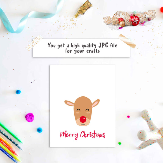 Reindeer Christmas Handprint Art Printable