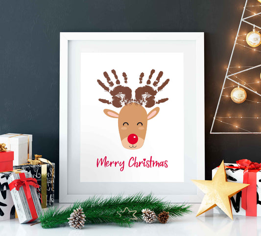 Reindeer Christmas Handprint Art