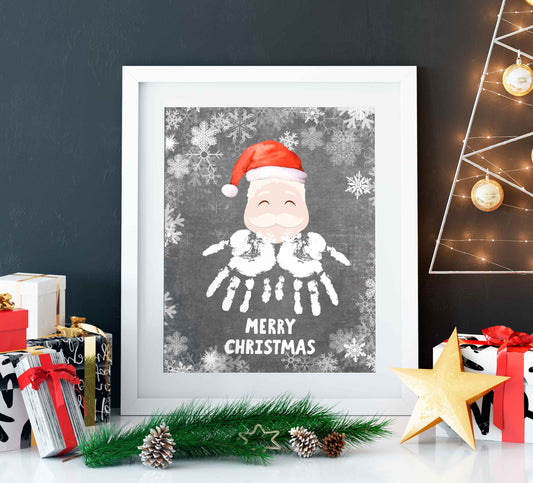 Christmas Santa Beard Handprint art