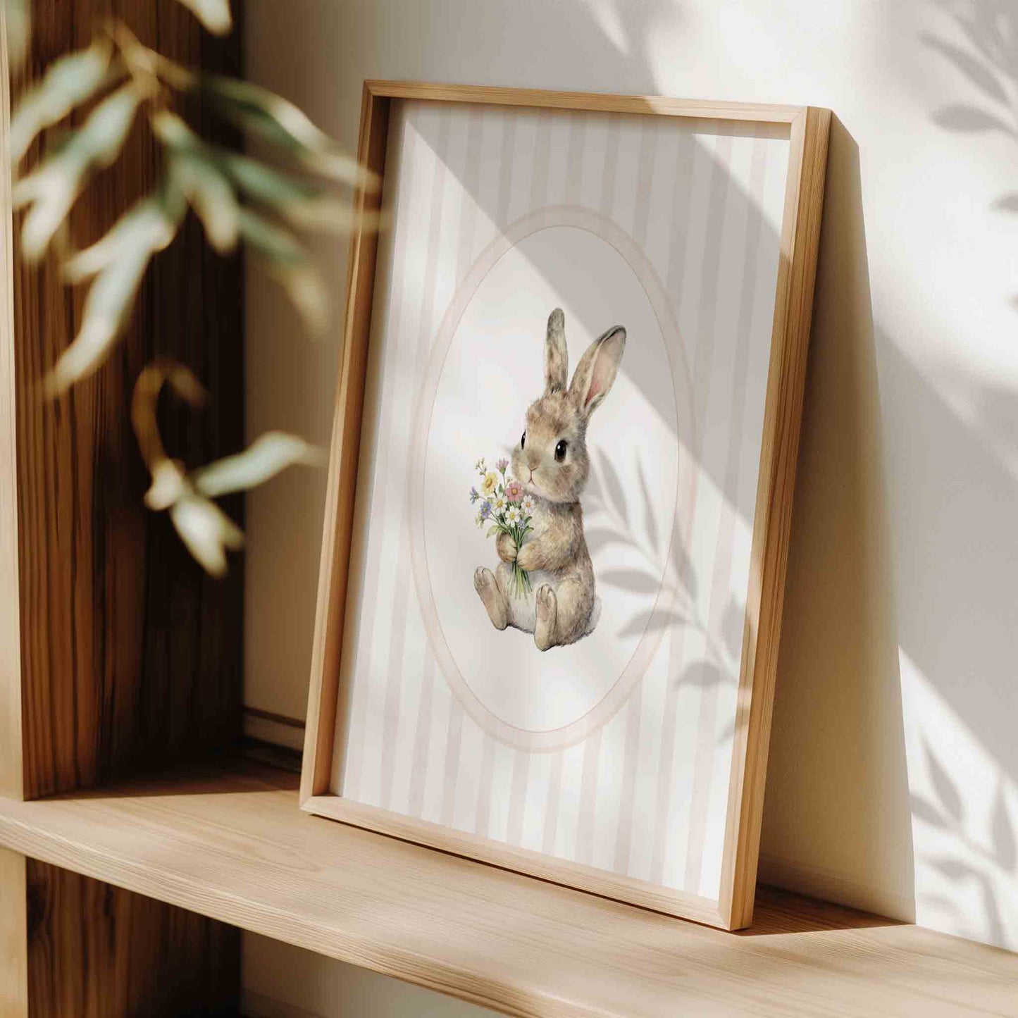 Bunny Nursery Wall Art Set of 3 - Girls Room Printable Prints