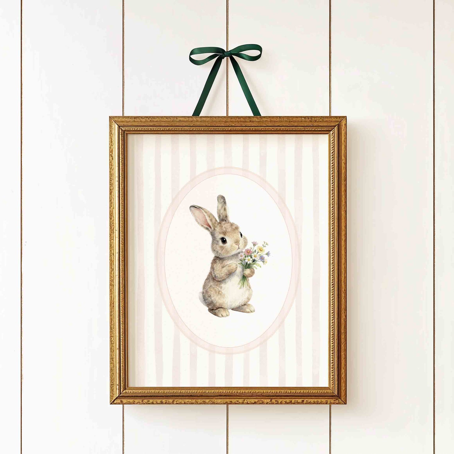 Bunny Nursery Wall Art Set of 3 - Girls Room Printable Prints