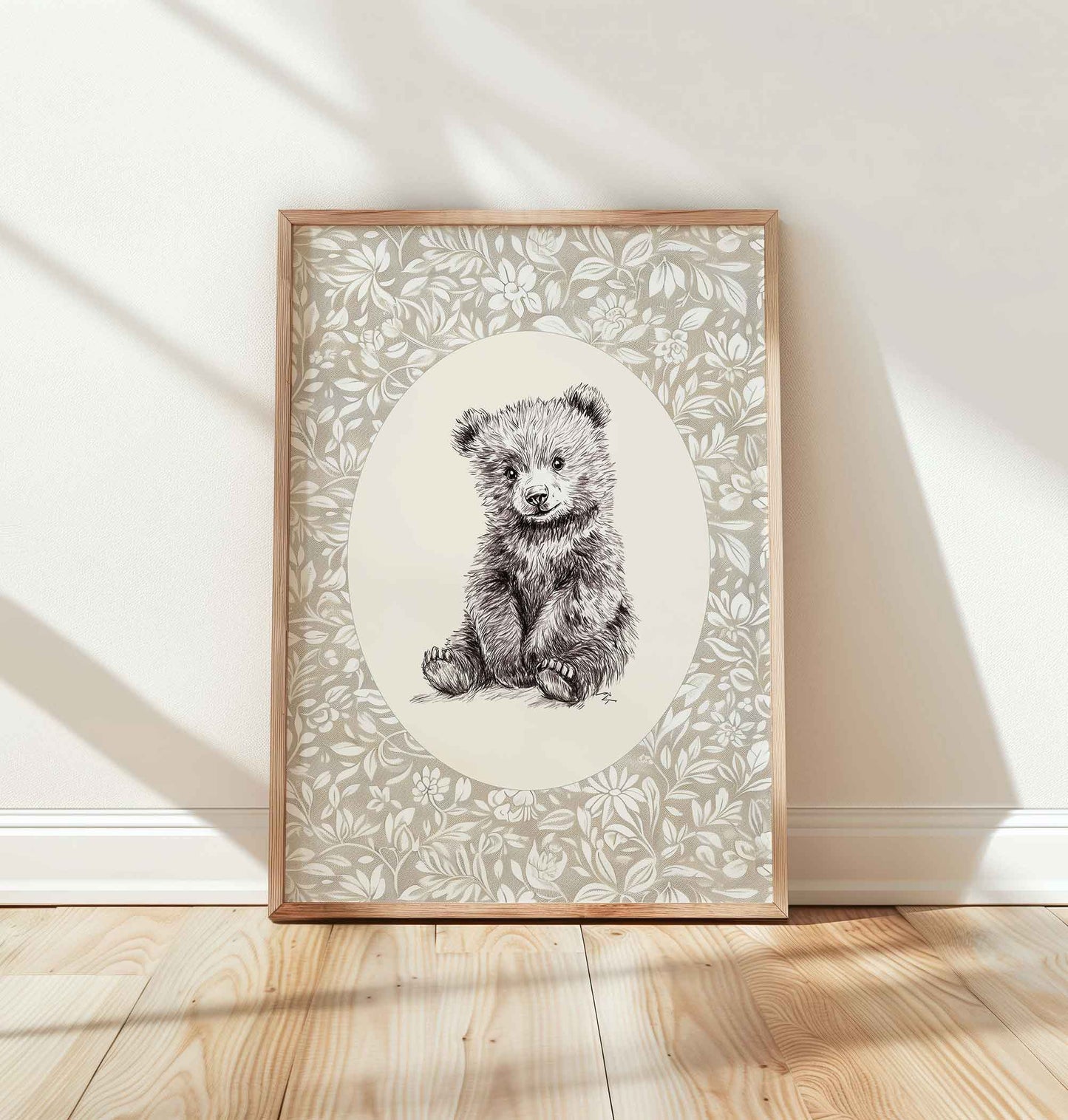 Vintage Bear Cubs Nursery Wall Art Set - 3 Piece Sketch Prints