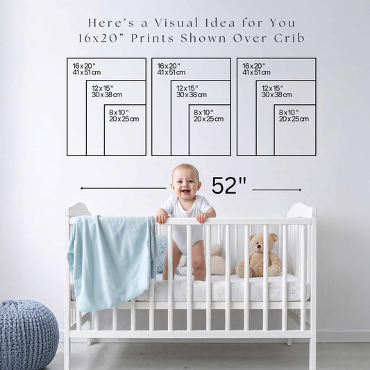 Vintage Blue Gingham Nursery Prints: Bunny, Lion, and Elephant Wall Art Set