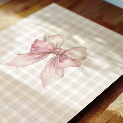 Pink Bow Nursery Wall Art Set – Whimsical Vintage Coquette Prints for Baby Girl Room