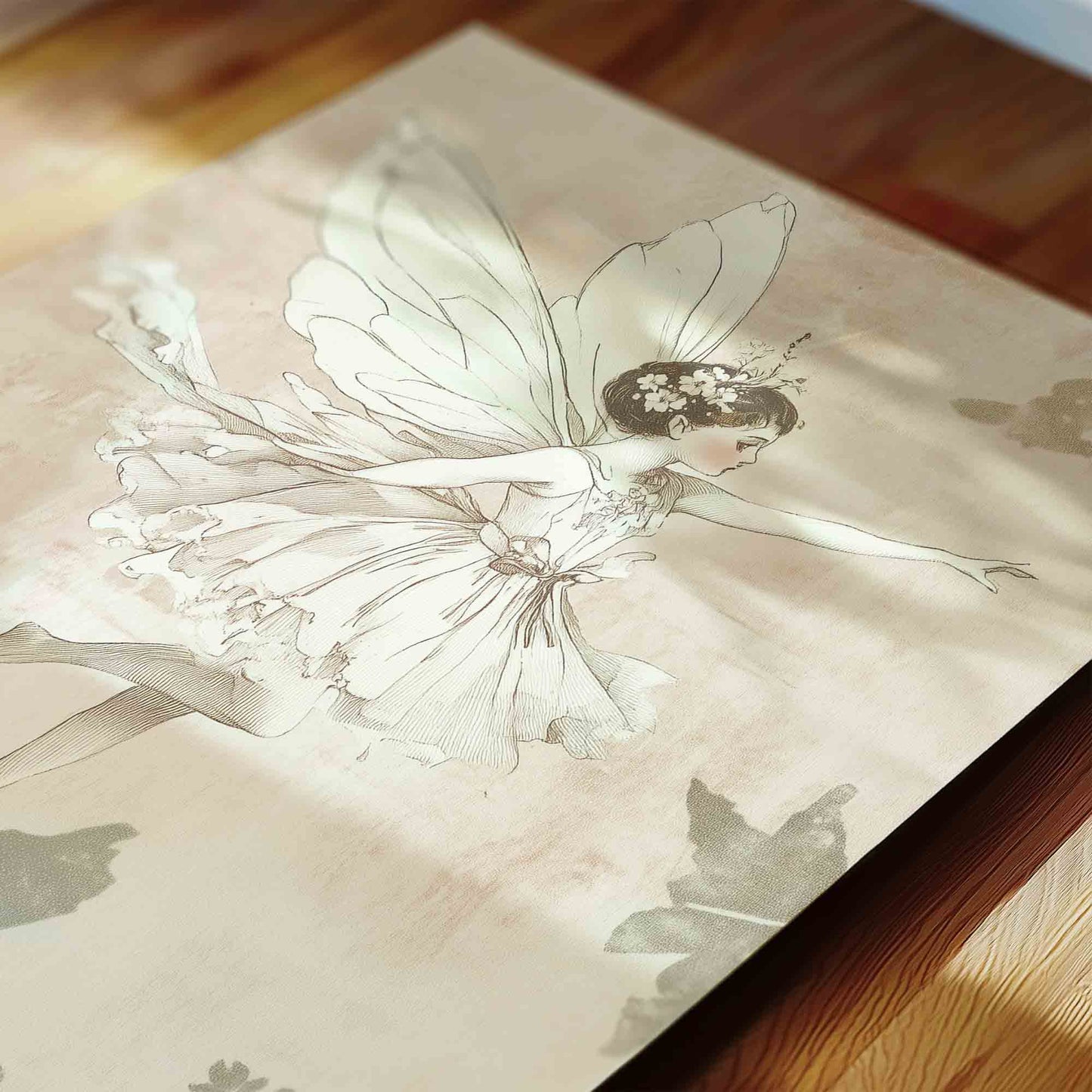 Vintage Fairy Nursery Wall Art Set for Girls - Whimsical Botanical Illustration