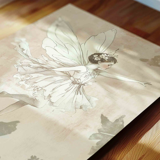 Vintage Fairy Nursery Wall Art Set for Girls - Whimsical Botanical Illustration
