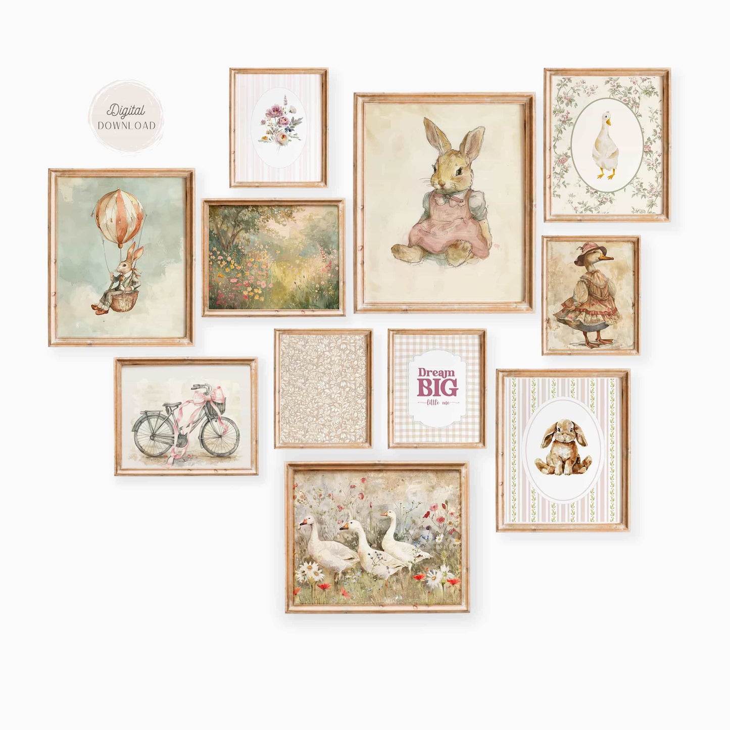 Vintage Nursery Gallery art prints - Set of 11