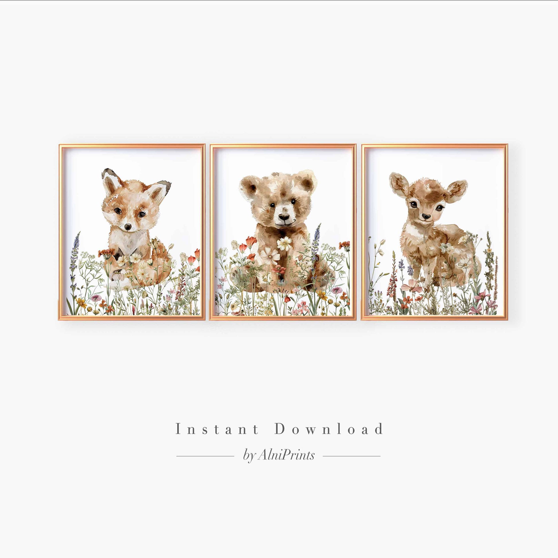 Wildflowers Woodland Prints - Set of 3