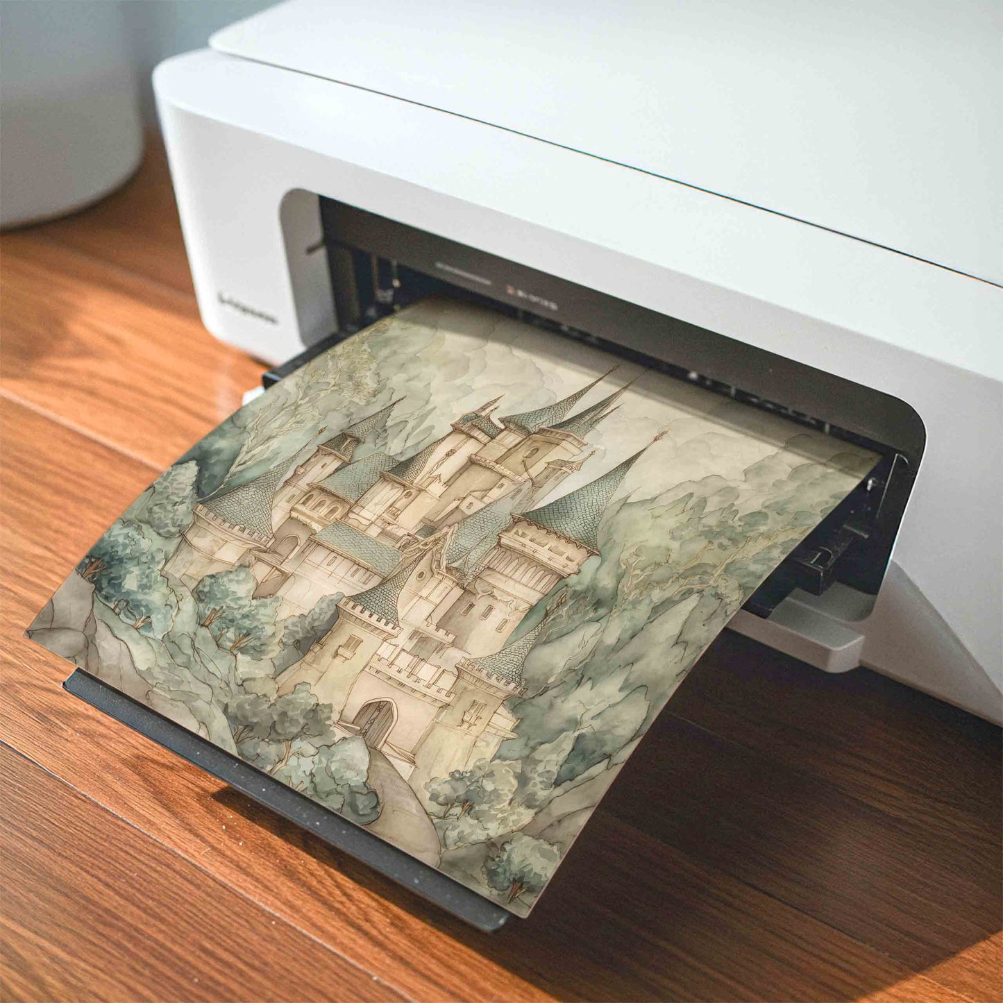 Vintage Storybook Castle Nursery Wall Art – Fairy Tale Landscape Set for Boys