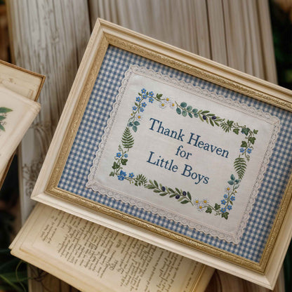 Thank Heaven for Little Boys - Blue Gingham Nursery Print