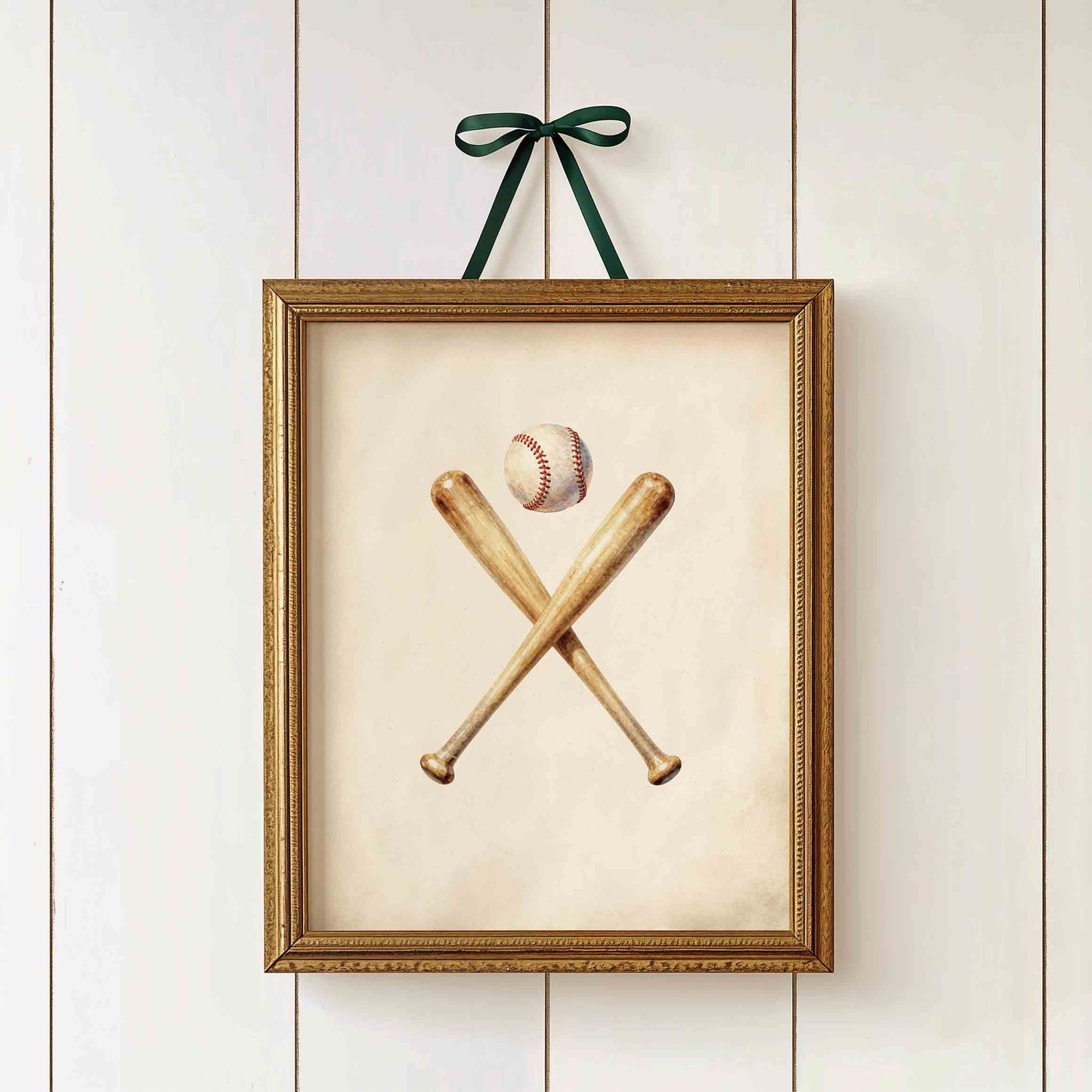 Baseball teddy bear nursery print classic American boys room gallery wall
