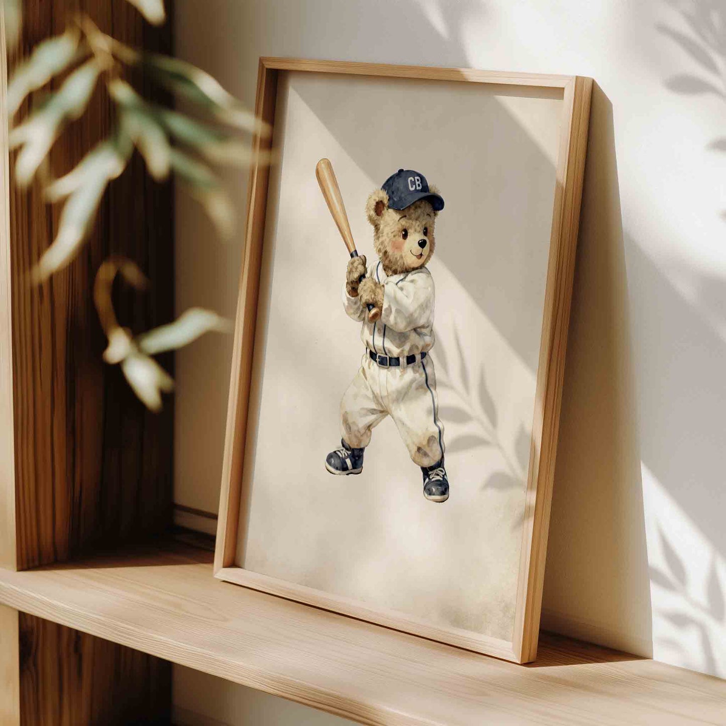Nostalgic Americana baseball nursery wall art watercolor printable boys room