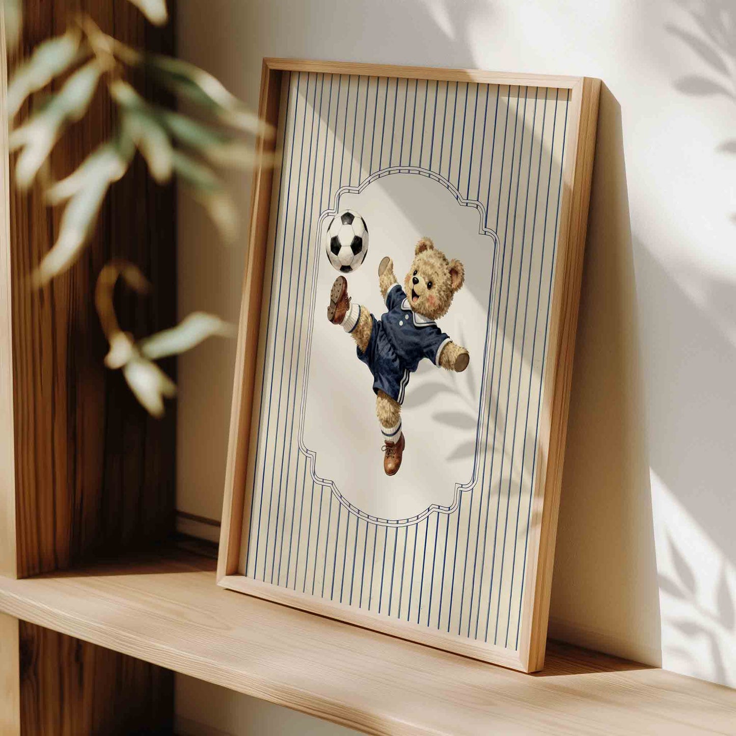Teddy bear soccer nursery wall art vintage printable boys room gallery wall