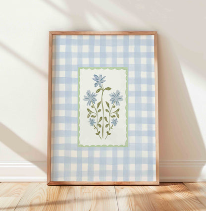 Grandmillennial Blue Floral Nursery Wall Art – Coastal Grandmother Style
