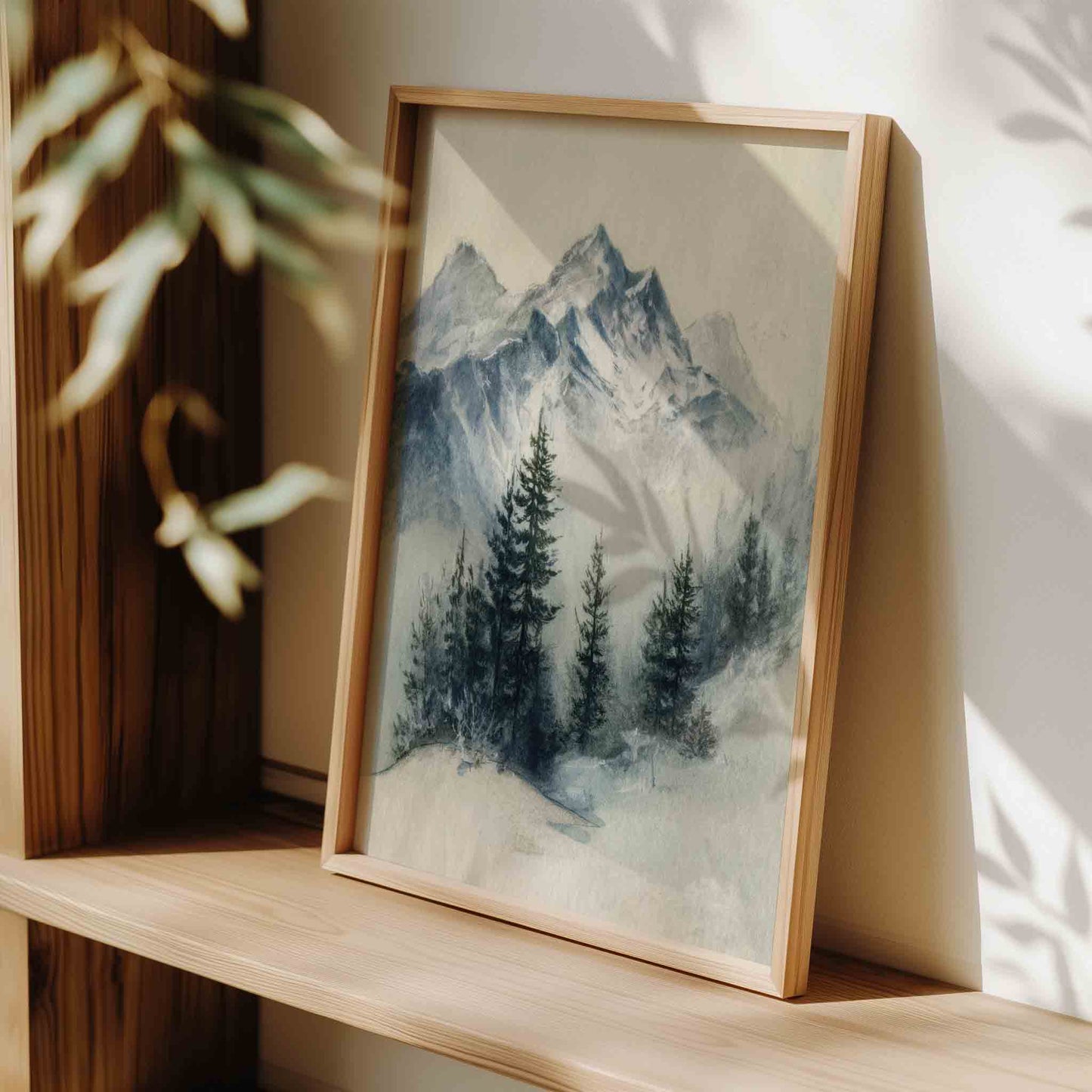 Mountain Nursery Wall Art – Vintage Forest Landscape Set for Boys