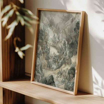 Vintage Storybook Castle Nursery Wall Art – Fairy Tale Landscape Set for Boys